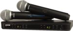 Dual Channel Wireless Microphone System with (2) PG58 Handheld Vocal Mics - Shure BLX288/PG58